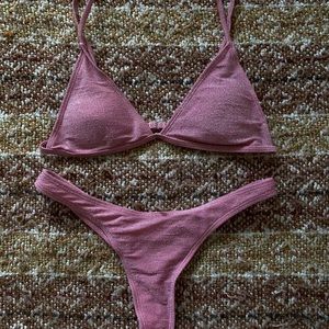 Sparkling pink two piece bikini